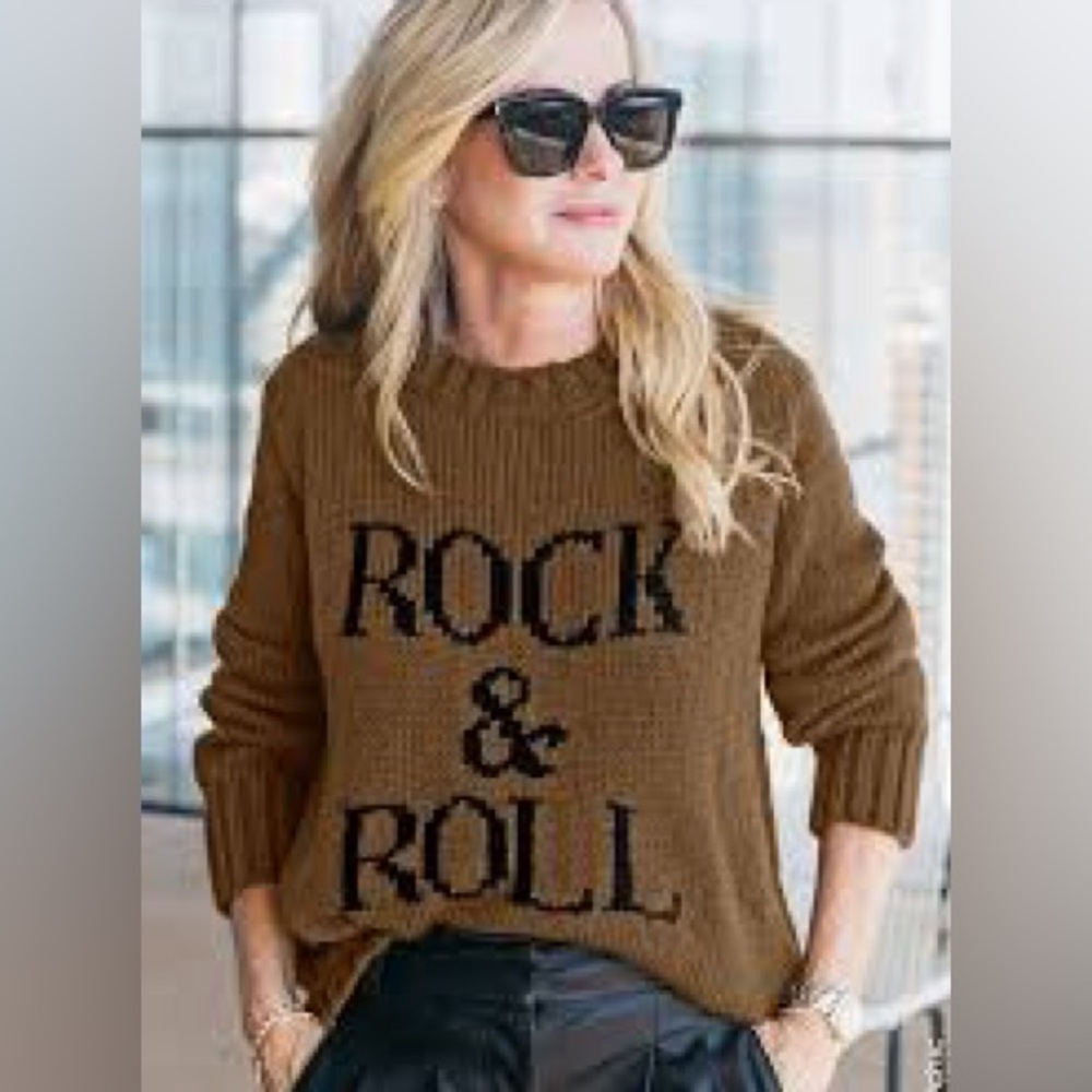Wooden Ships Brown Rock & Roll Sweater